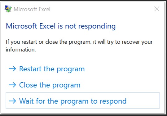 Excel keeps crashing