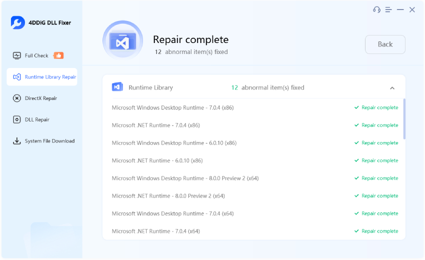 complete runtime library repair