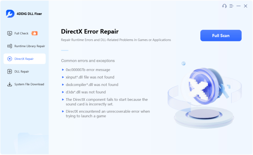 directx error repair