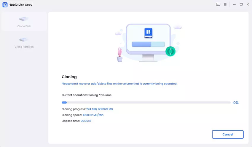 wait for disk cloning